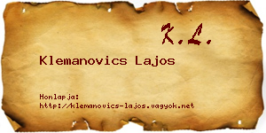 Klemanovics Lajos névjegykártya