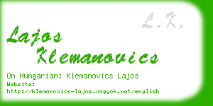 lajos klemanovics business card